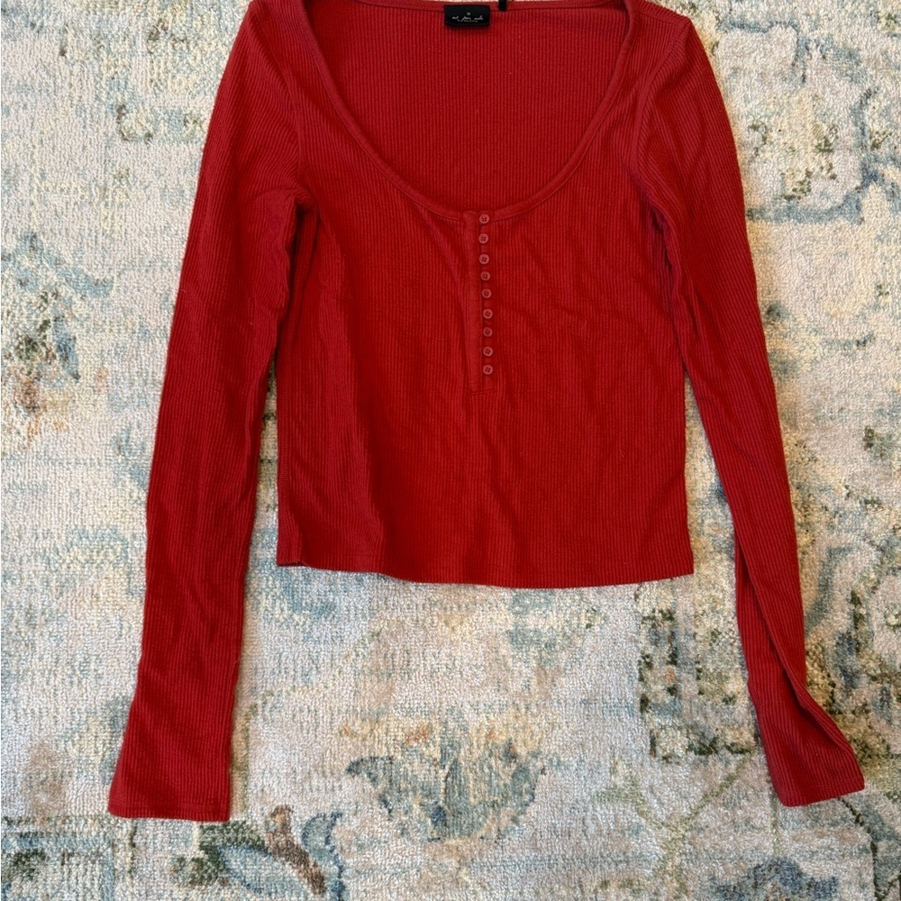 Wild Fable Scarlet Long Sleeve Top - Picture 3 of 6